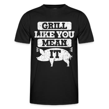 Grill Grillgrill Schweinefleisch - Männer Funktions-T-Shirt - Schwarz - Vorne - AI Model Male 178 dark (178cm)