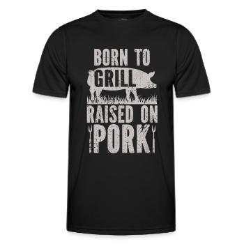 Grill Grillgrill Schweinefleisch - Männer Funktions-T-Shirt - Schwarz - Vorne - AI Model Male 178 dark (178cm)