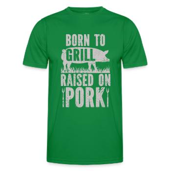 Grill Pork - Men's Functional T-Shirt - kelly green - Front - AI Model Male 178 dark (178cm)