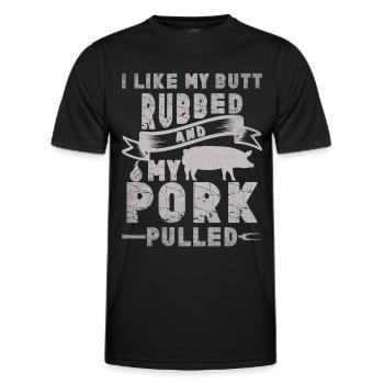 Grill Grillgrill Schweinefleisch - Männer Funktions-T-Shirt - Schwarz - Vorne - AI Model Male 178 dark (178cm)