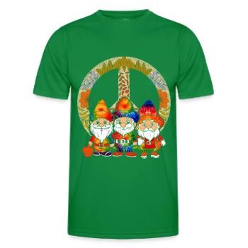 Trois Gnomes Hippies Groovy Bandage Dye Gnomies - T-shirt sport Homme - vert - Devant - AI Model Male 178 dark (178cm)