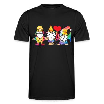 Trois Gnomes Hippies Groovy Bandage Dye Gnomies - T-shirt sport Homme - noir - Devant - AI Model Male 178 dark (178cm)