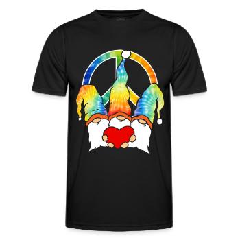 Trois Gnomes Hippies Groovy Bandage Dye Gnomies - T-shirt sport Homme - noir - Devant - AI Model Male 178 dark (178cm)