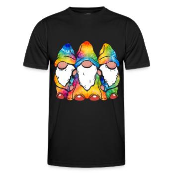 Trois Gnomes Hippies Groovy Bandage Dye Gnomies - T-shirt sport Homme - noir - Devant - AI Model Male 178 dark (178cm)