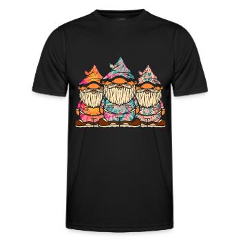 Trois Gnomes Hippies Groovy Bandage Dye Gnomies - T-shirt sport Homme - noir - Devant - AI Model Male 178 dark (178cm)
