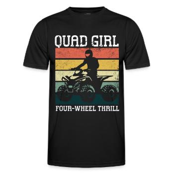 Quadgirl ATV 4 Wheeler Off Roading Lover - Männer Funktions-T-Shirt - Schwarz - Vorne - AI Model Male 178 dark (178cm)