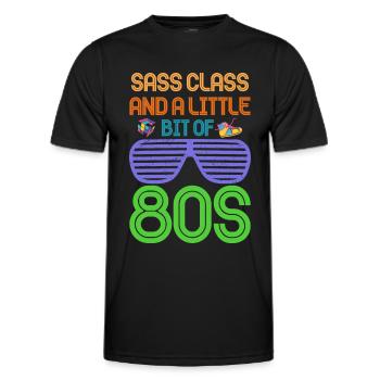 Fille garçon enfants 70 s 80 s 90 s Disco Costume tenue - T-shirt sport Homme - noir - Devant - AI Model Male 178 dark (178cm)