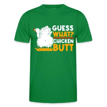 Funny Guess What? Chicken Butt! - Men's Functional T-Shirt - kelly green - Front - AI Model Male 178 dark (178cm)
