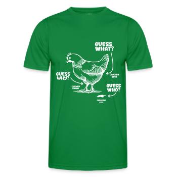 Funny Guess What? Chicken Butt! - Men's Functional T-Shirt - kelly green - Front - AI Model Male 178 dark (178cm)