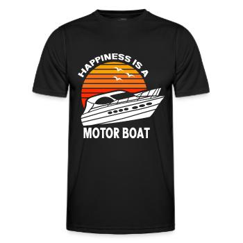 Bateau à moteur - Capitaine Bateau à moteur du lac Boater - T-shirt sport Homme - noir - Devant - AI Model Male 178 dark (178cm)