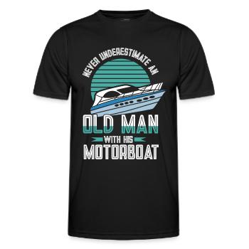 Bateau à moteur - Capitaine Bateau à moteur du lac Boater - T-shirt sport Homme - noir - Devant - AI Model Male 178 dark (178cm)