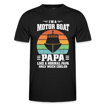 Bateau à moteur - Capitaine Bateau à moteur du lac Boater - T-shirt sport Homme - noir - Devant - AI Model Male 178 dark (178cm)