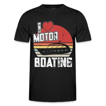 Bateau à moteur - Capitaine Bateau à moteur du lac Boater - T-shirt sport Homme - noir - Devant - AI Model Male 178 dark (178cm)
