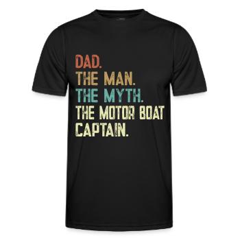 Bateau à moteur - Capitaine Bateau à moteur du lac Boater - T-shirt sport Homme - noir - Devant - AI Model Male 178 dark (178cm)