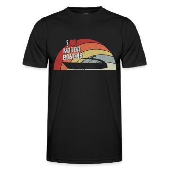 Bateau à moteur - Capitaine Bateau à moteur du lac Boater - T-shirt sport Homme - noir - Devant - AI Model Male 178 dark (178cm)