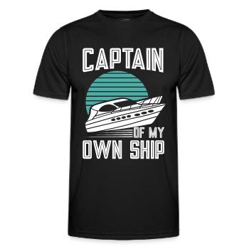 Bateau à moteur - Capitaine Bateau à moteur du lac Boater - T-shirt sport Homme - noir - Devant - AI Model Male 178 dark (178cm)
