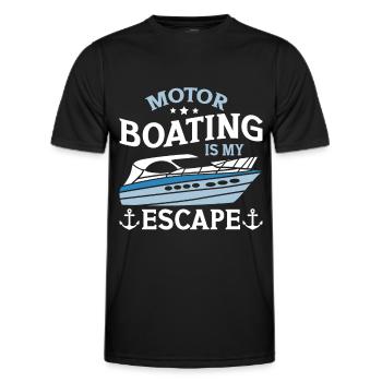 Bateau à moteur - Capitaine Bateau à moteur du lac Boater - T-shirt sport Homme - noir - Devant - AI Model Male 178 dark (178cm)