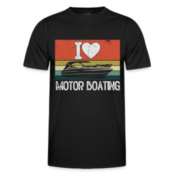 Bateau à moteur - Capitaine Bateau à moteur du lac Boater - T-shirt sport Homme - noir - Devant - AI Model Male 178 dark (178cm)