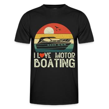 Bateau à moteur - Capitaine Bateau à moteur du lac Boater - T-shirt sport Homme - noir - Devant - AI Model Male 178 dark (178cm)