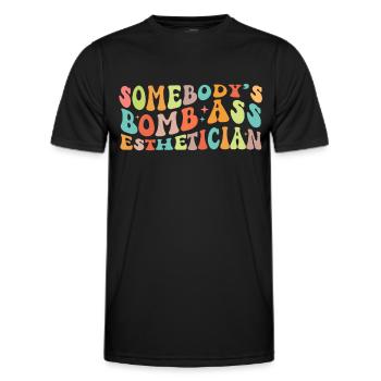 Beautician, Skin Care, Skin Therapist - Men's Functional T-Shirt - black - Front - AI Model Male 178 dark (178cm)