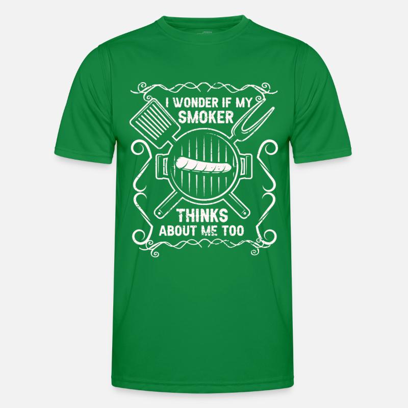 BBQ -Raucher Fleisch Grillen Lustiger Männer Funktions-T-Shirt