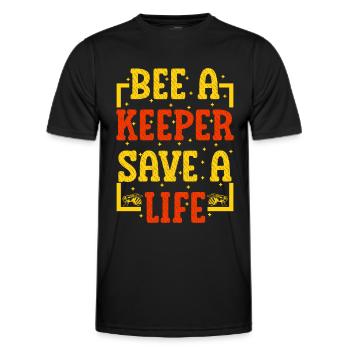 Honigbienenwebeke Hive Imkere Wabe - Männer Funktions-T-Shirt - Schwarz - Vorne - AI Model Male 178 dark (178cm)