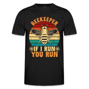 Honigbienenwebeke Hive Imkere Wabe - Männer Funktions-T-Shirt - Schwarz - Vorne - AI Model Male 178 dark (178cm)