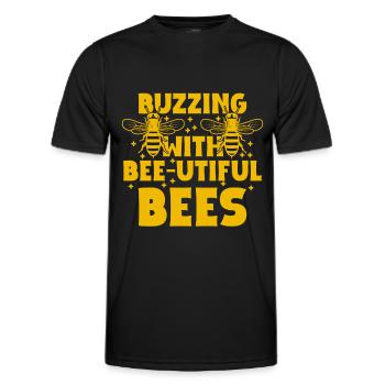 Honigbienenwebeke Hive Imkere Wabe - Männer Funktions-T-Shirt - Schwarz - Vorne - AI Model Male 178 dark (178cm)