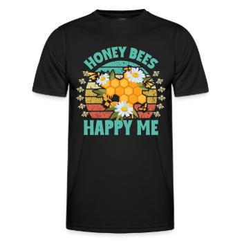 Honigbienenwebeke Hive Imkere Wabe - Männer Funktions-T-Shirt - Schwarz - Vorne - AI Model Male 178 dark (178cm)