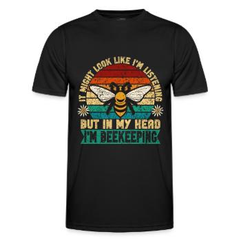 Honigbienenwebeke Hive Imkere Wabe - Männer Funktions-T-Shirt - Schwarz - Vorne - AI Model Male 178 dark (178cm)