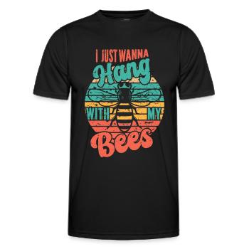 Honey Bee Webeke Hive Beekeeper Honeycomb - Men's Functional T-Shirt - black - Front - AI Model Male 178 dark (178cm)