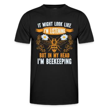 Honigbienenwebeke Hive Imkere Wabe - Männer Funktions-T-Shirt - Schwarz - Vorne - AI Model Male 178 dark (178cm)