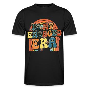 Dedicated friends engagement bride - Men's Functional T-Shirt - black - Front - AI Model Male 178 dark (178cm)