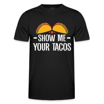 Taco drôle Fiesta mexicaine Cinco De Mayo - T-shirt sport Homme - noir - Devant - AI Model Male 178 dark (178cm)