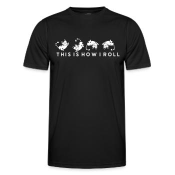 This is how I roll sweet cat - Men's Functional T-Shirt - black - Front - AI Model Male 178 dark (178cm)