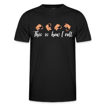 This is how I roll sweet cat - Men's Functional T-Shirt - black - Front - AI Model Male 178 dark (178cm)