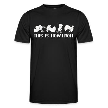 This is how I roll Sweet Rabbit - Men's Functional T-Shirt - black - Front - AI Model Male 178 dark (178cm)