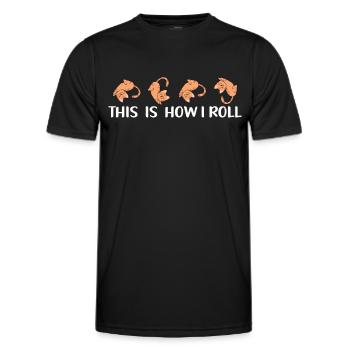 This is how I roll sweet cat - Men's Functional T-Shirt - black - Front - AI Model Male 178 dark (178cm)
