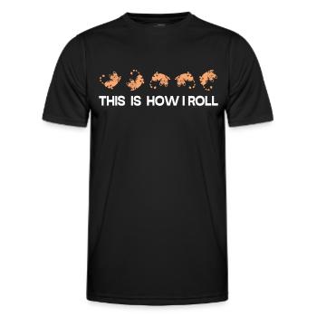 This is how I roll sweet cat - Men's Functional T-Shirt - black - Front - AI Model Male 178 dark (178cm)