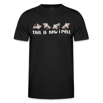 This is how I roll sweet cat - Men's Functional T-Shirt - black - Front - AI Model Male 178 dark (178cm)
