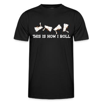 This is how I roll sweet cat - Men's Functional T-Shirt - black - Front - AI Model Male 178 dark (178cm)