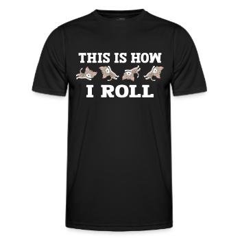 This is how I roll sweet cat - Men's Functional T-Shirt - black - Front - AI Model Male 178 dark (178cm)