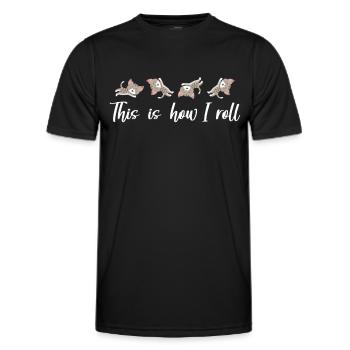 This is how I roll sweet cat - Men's Functional T-Shirt - black - Front - AI Model Male 178 dark (178cm)