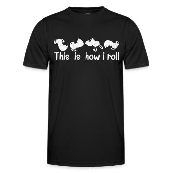 This is how I roll Sweet Rabbit - Men's Functional T-Shirt - black - Front - AI Model Male 178 dark (178cm)