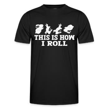 This is how I roll Sweet Rabbit - Men's Functional T-Shirt - black - Front - AI Model Male 178 dark (178cm)