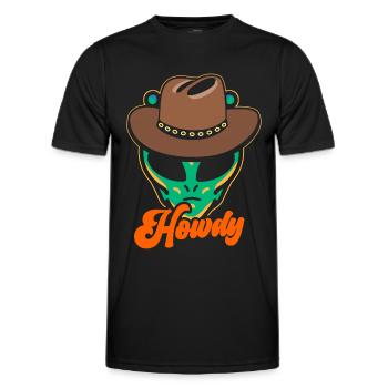Howdy Alien Cowboy Space UFO Western - Männer Funktions-T-Shirt - Schwarz - Vorne - AI Model Male 178 dark (178cm)