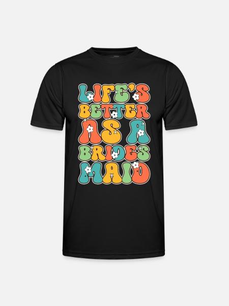 Honourmacht Brautjungfer Groovy Junggeselle - Männer Funktions-T-Shirt - Schwarz