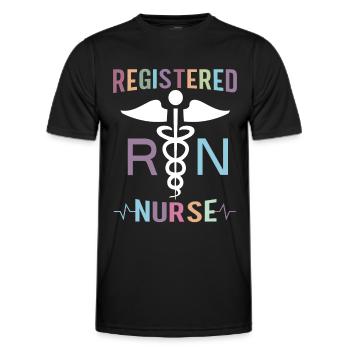 Infirmière autorisée Krankenschwester Nursing - T-shirt sport Homme - noir - Devant - AI Model Male 178 dark (178cm)