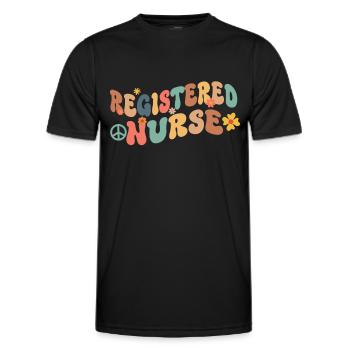 Infirmière autorisée Krankenschwester Nursing - T-shirt sport Homme - noir - Devant - AI Model Male 178 dark (178cm)