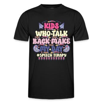Orthophoniste Groovy SLP - T-shirt sport Homme - noir - Devant - AI Model Male 178 dark (178cm)
